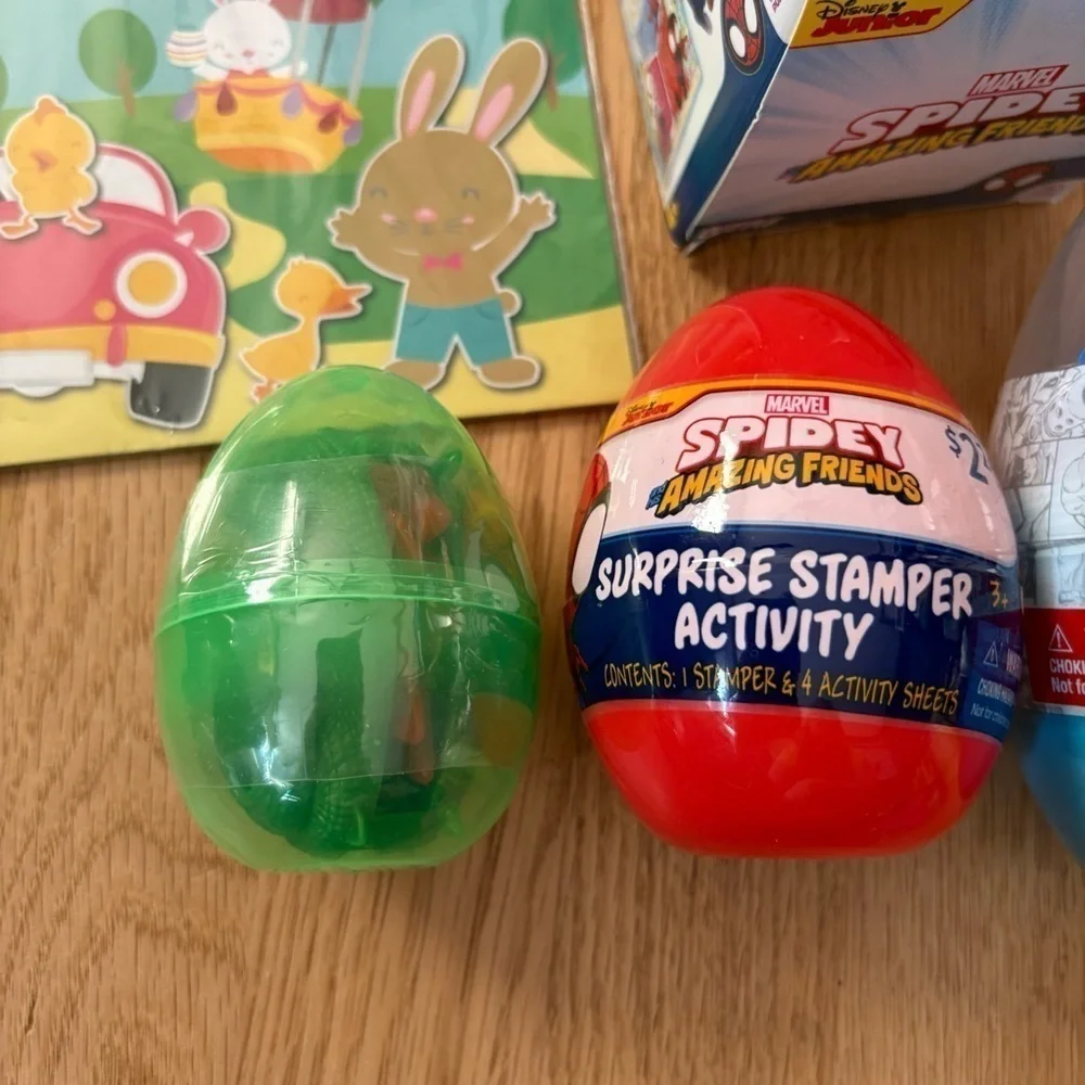 Boys Easter Basket Filler Lot Marvel Activity Set Puzzle Surprise Stamper Egg